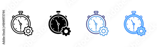 Efficiency icon set multiple style collection