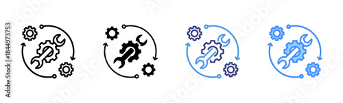 Maintenance icon set multiple style collection