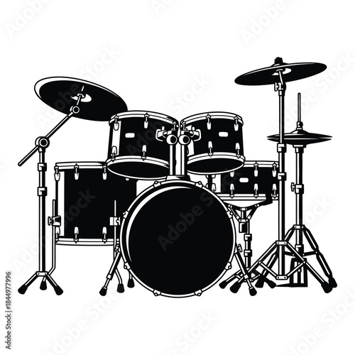 Drum kit isolated on transparent background