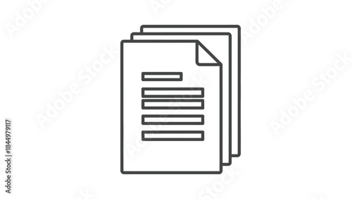Stacked outline document icon representing paperwork and data management
