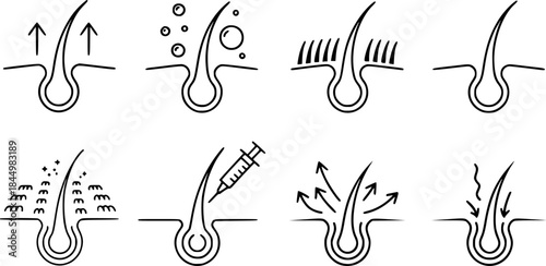 Hair Growth and Treatment Icons A Visual Guide to Hair Health