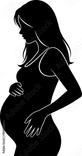 Pregnant Woman Silhouette Expecting Mother pregnant.