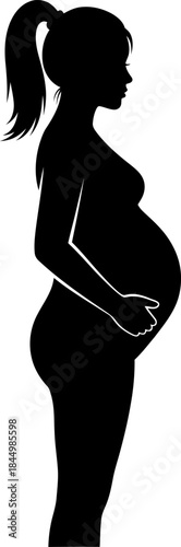 Pregnant woman silhouette profile pregnant.