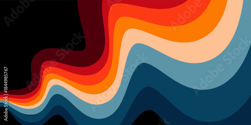 Vintage Striped Backgrounds, Posters, Banner Samples, Retro Colors from the 1970s 1980s, 70s, 80s, 90s. retro vintage 70s style stripes background poster lines. shapes vector design graphic 1980s