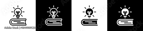 Knowledge Learning Resource line n glyph icon style in white and background