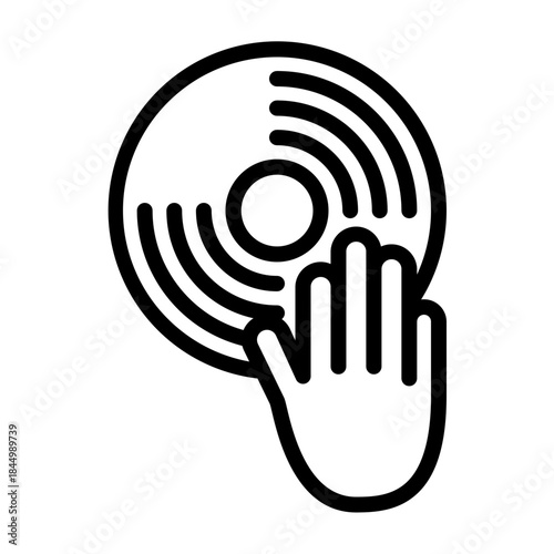 Disc Jockey Vector Line Icon Design