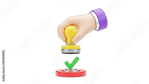 Hand Stamping Approved Checkmark - Approval Concept