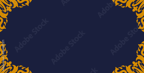 Deep navy blue frame with gold ornamental accents forming a striking decorative border. Theme Royal, elegant, ceremonial.for Event cards, certificate layouts, premium branding.