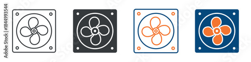 Exhaust Fan Icon Set Multiple Style Collection 