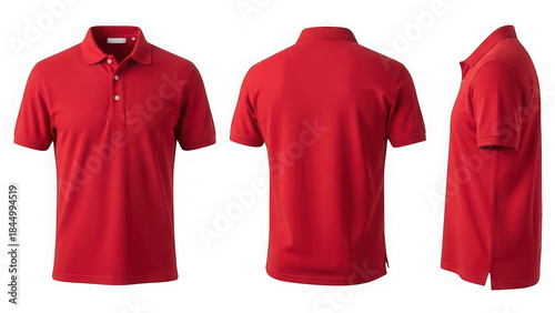 Bright red polo shirt