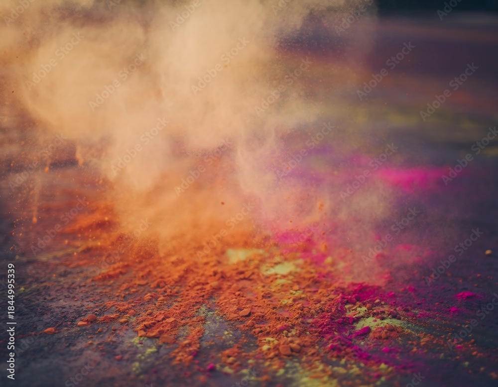 Fototapeta premium Holi Celebration with Bright Color Powder Bowls