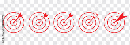 Red Target icons. Focus symbol in circle. Isolated gun shoot aim set. Bullseye vision collection. Round aiming focus. Gun sight crosshairs. Vector crosshair set. Best Collections Design.