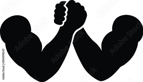 Arm wrestling or armwrestling sport flat vector icon for sports apps and websites