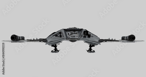 Fotografie Highly Detailed Futuristic Star Fighter Spaceship Model