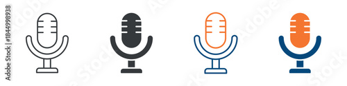 Microphone Icon Set Multiple Style Collection 
