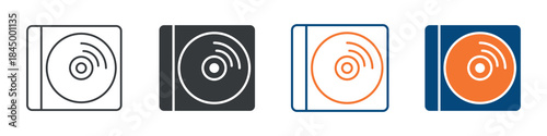 Compact Disc Icon Set Multiple Style Collection 