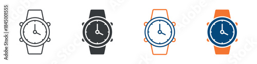 Wrist Watch Icon Set Multiple Style Collection 