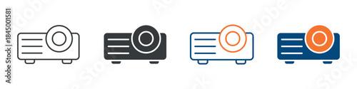 Projector Icon Set Multiple Style Collection 