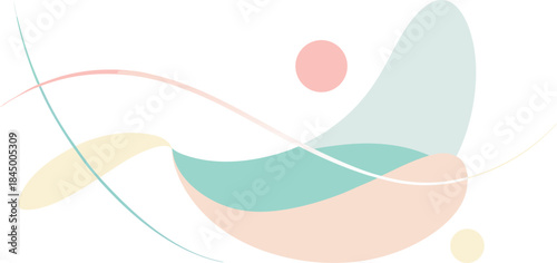 Airy abstract vector art with soft paint gestures and thin line illustration scalable eps