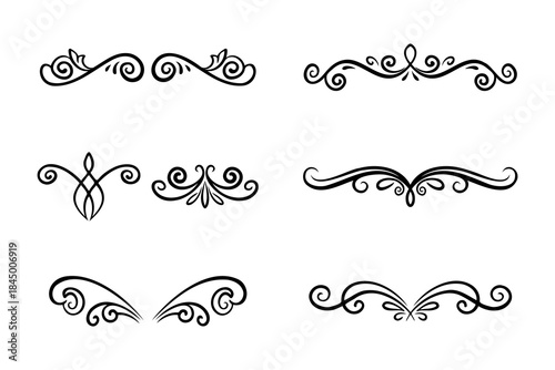 Elegant Vintage Floral Divider Set for Decoration and Graphic Design