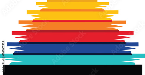 Layered abstract brush strokes vector art vibrant color palette scalable eps graphic