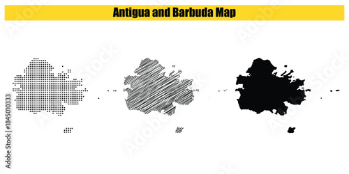 Halftone Dotted, Sketch, Silhouette, Vector illustration, Map