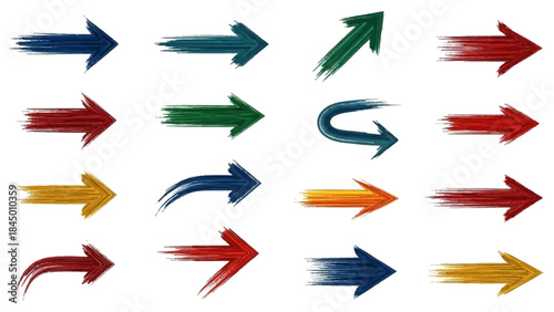 Diverse Collection of Colorful Arrows Directional Design Elements for Web and Graphic Applications