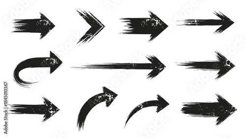 Grunge Arrow Collection A Set of Hand-Drawn Directional Symbols for Design and Navigation