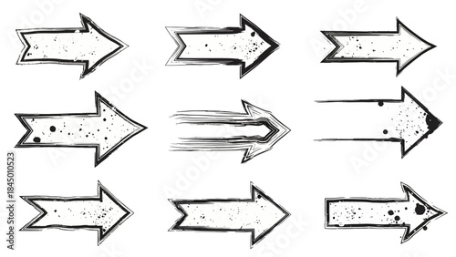 Collection of Hand-Drawn Arrows Versatile Illustrations for Navigation and Directional Guidance