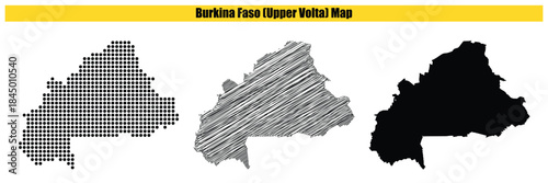 Halftone Dotted, Sketch, Silhouette, Vector illustration, Map