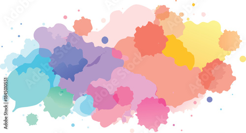 Soft airy watercolor stains and marks abstract vector illustration eps