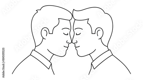 Intimate Connection: Two individuals share a tender moment, their foreheads gently touching in a gesture of profound affection and unspoken understanding, representing the bond between them.