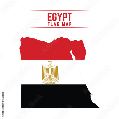Egypt flag map national symbol with eagle emblem vector