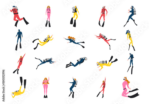 Diving And Snorkling Illustration Element