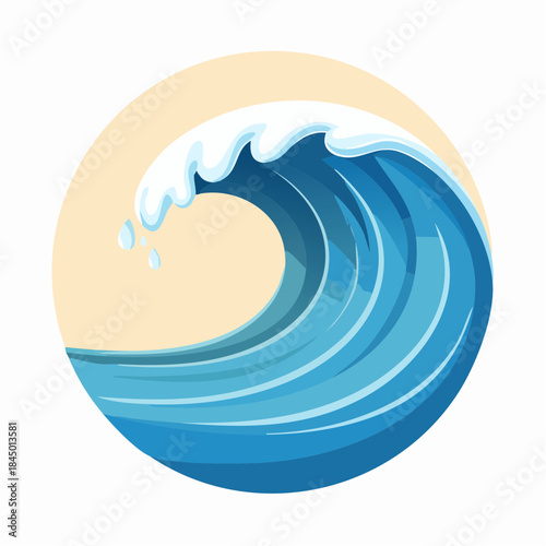 Ocean Wave Water Nature Illustration Icon
