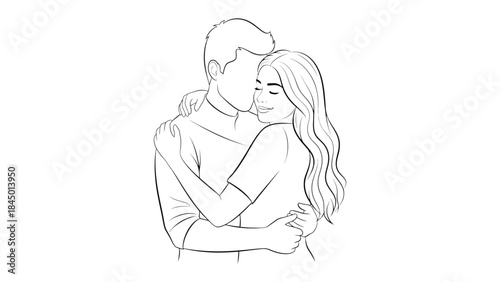 Embracing Love: An illustration of a tender moment as a couple shares an intimate embrace, their silhouettes highlighting the emotional depth of their connection.