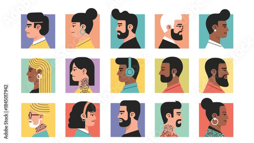 Diverse People Profile Illustrations Set - Vector Art Collection of Avatars