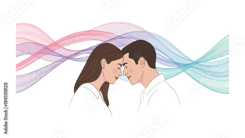 Soulful Embrace of Affinity: A tender portrayal of two individuals sharing a moment of deep connection.