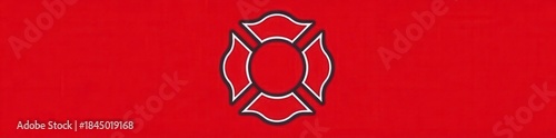 Fire department Maltese cross, simple line art icon, symbol, emergency, clipart