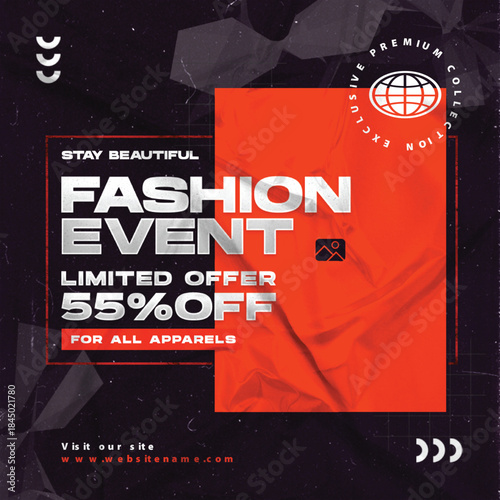 Fashion event limited offer 55 percent off sale announcement