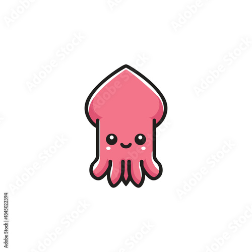 Flat vector squid logo template