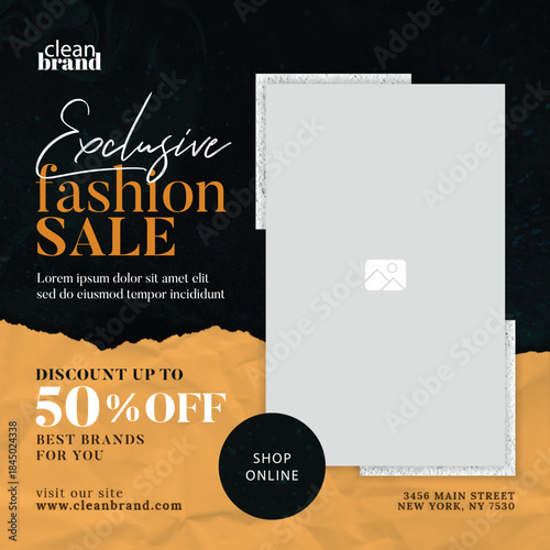 Stylish set of four fashion posters with bold typography and models in dynamic poses against vibrant backdrops. Typography poster design.