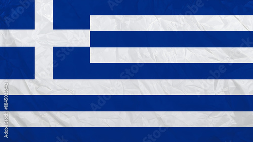greece flag painted on wood plank background