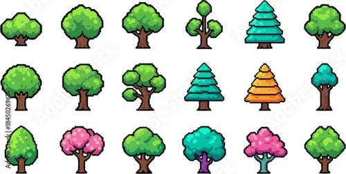 pne tree icon and set
