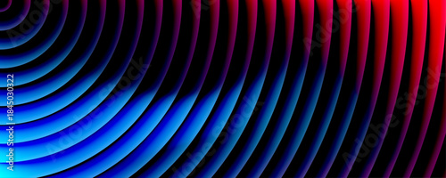 Abstract wave blue fractal glass grainy blurred neon textured, Futuristic neon texture with bright smooth fluted curved lines. vibrant shades of light blue background design