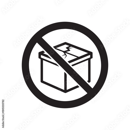 No Box Allowed Icon – Prohibited Packaging and Shipping Symbol