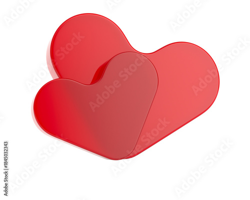 Two red heart on white back...