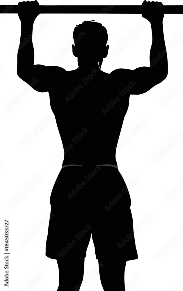 Fototapeta premium Pull-Up Silhouette on White B...