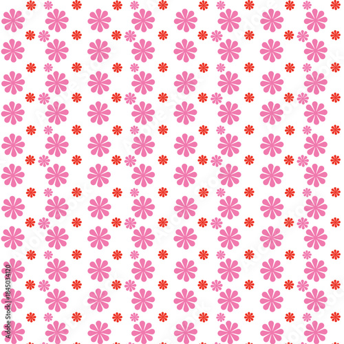 Seamless pink floral pattern wallpaper design