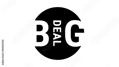 big deal inscription, black isolated silhouette